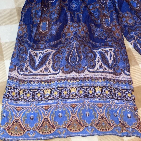 Free People Blue Paisley Wide Leg Pants - Picture 2 of 7